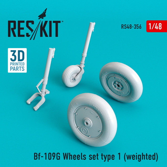 Reskit - 1/48 Bf-109G Wheels Set Type 1 (weighted) (RS48-0356)