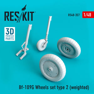Reskit - 1/48 Bf-109G Wheels Set Type 2 (weighted) (RS48-0357)