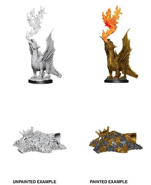 D&D Nolzur's Marvelous Miniatures: Gold Dragon Wyrmling & Small Treasure Pile