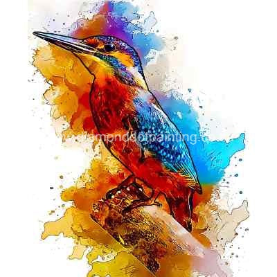 Diamond-Dot - DDP0851 - Kingfisher Watercolour (50x40) Full (Not Framed)