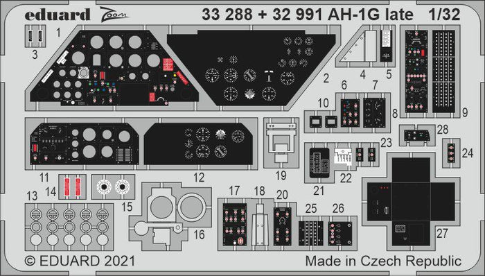 Eduard - 1/32 AH-1G late (Color photo-etched)(for ICM) 33288