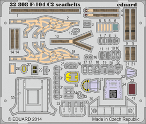 Eduard - 1/32 F-104 C2  Seatbelts (Color photo-etched) (for Italeri) 32808