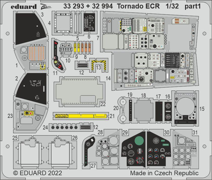 Eduard - 1/32 Tornado ECR (for Italeri) (Color photo-etched) 33293