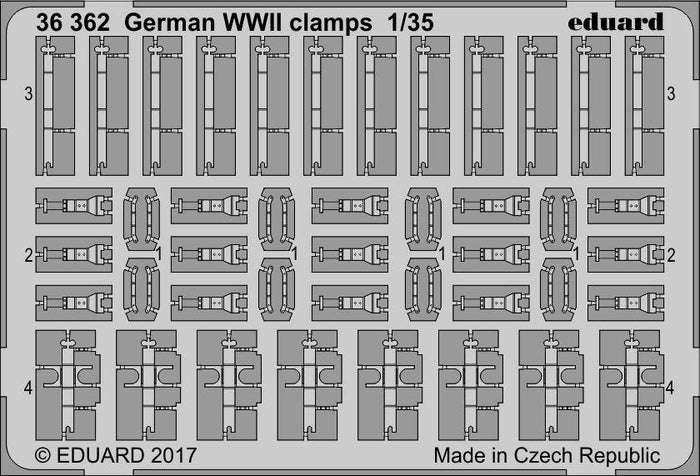 Eduard - 1/35 German WWII Clamps (Photo-etched) 36362