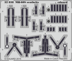 Eduard - 1/35 MH-60S Seatbelts (Color photo-etched) (for Academy) 32838