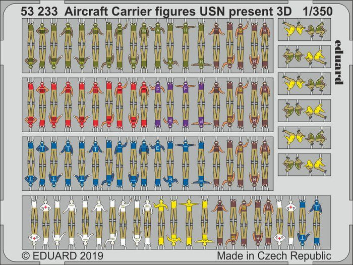 Eduard - 1/350 Aircraft Carrier Figures USN Present 3D (Color Photo-etch) 53233