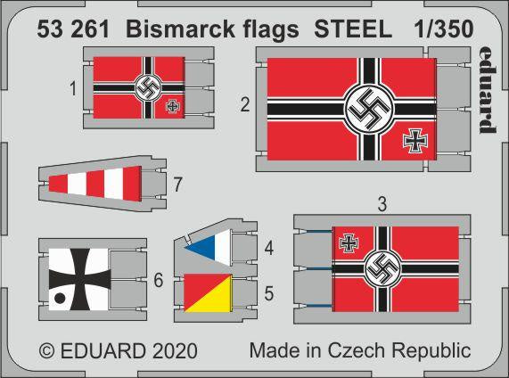 Eduard - 1/350 Bismarck Flags STEEL (Color Photo-etch) (for Trumpeter) 53261