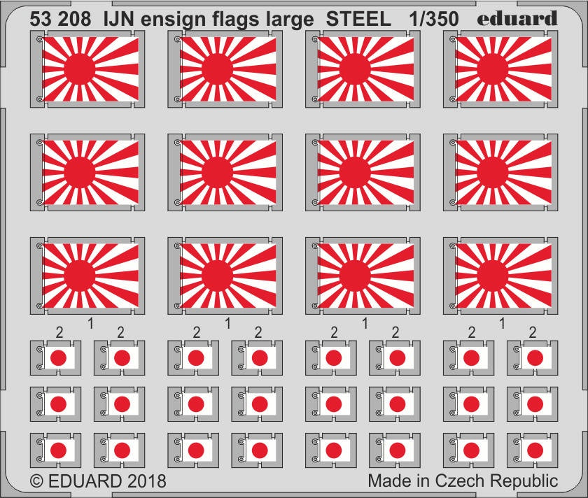 Eduard 1/350 IJN ensign flags large STEEL - 53208 - Photoetch Detail Eduard 1/350 IJN ensign flags large STEEL - 53208 - Photoetch Detail