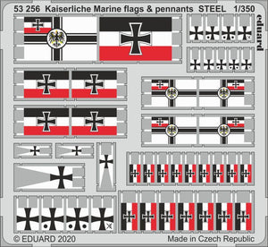 Eduard - 1/350 Kaiserlische Marine Flags & Pennants STEEL (Color Photo-etch) 53256