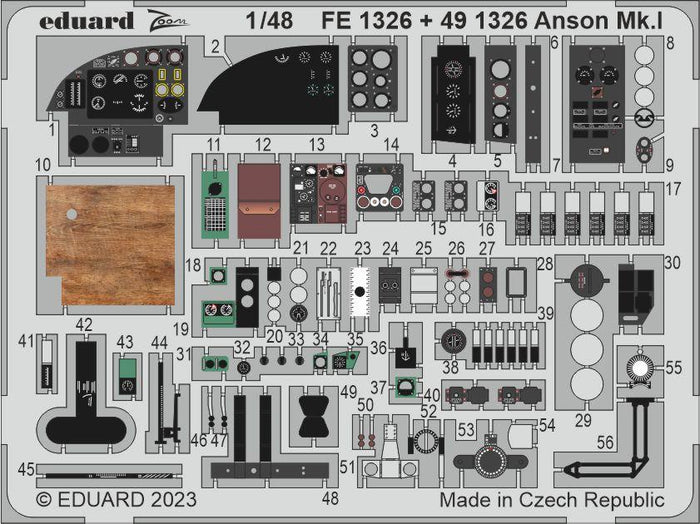 Eduard - 1/48 Anson Mk.I (Color photo-etched)(for Airfix) 491326