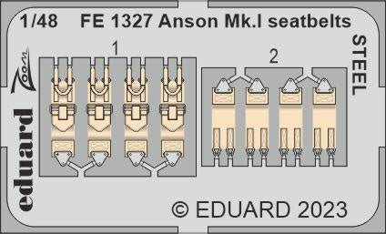 Eduard - 1/48 Anson Mk.I Seatbelts STEEL (Color photo-etched)(for Airfix) FE1327