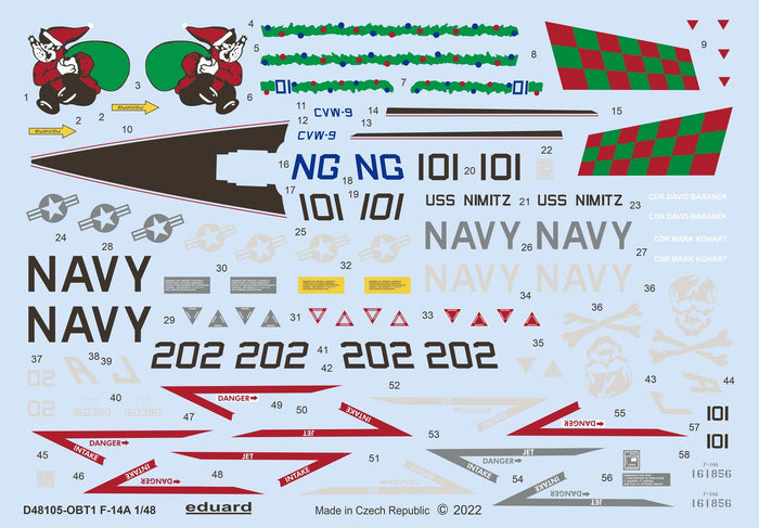 Eduard - 1/48 F-14A Decal Sheet (for Tamiya) D48105