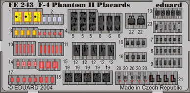 Eduard - 1/48 F-4 Placards (Color Photo-etch) FE243