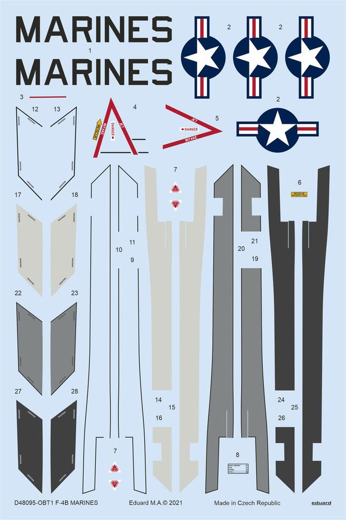 Eduard - 1/48 F-4B MARINES Decal sheet (for Tamiya) D48095