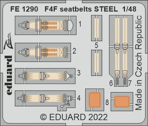 Eduard - 1/48 F4F Seatbelts STEEL (Color photo-etched)(for Eduard) FE1290