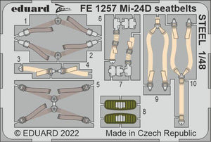 Eduard - 1/48 Mi-24D Seatbelts STEEL (Color photo-etched)(for Trumpeter) FE1257