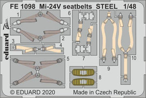 Eduard - 1/48 Mi-24V Seatbelts STEEL (Color photo-etched)(for Zvezda) FE1098