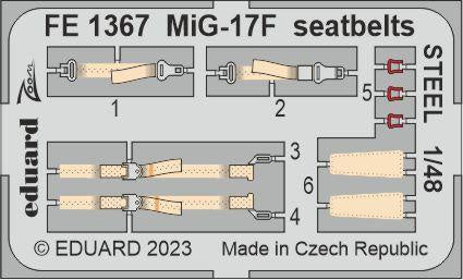 Eduard - 1/48 MiG-17F Seatbelts STEEL (Color Photo-etch) (for AMMO) FE1367