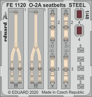 Eduard - 1/48 O-2A Seatbelts STEEL (Color Phot-etch) (for ICM) FE1120
