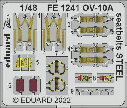 Eduard - 1/48 OV-10A Seatbelts STEEL (Color photo-etched)(for ICM) FE1241