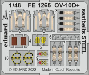 Eduard - 1/48 OV-10D+ Seatbelts STEEL (Color photo-etched)(for ICM) FE1265
