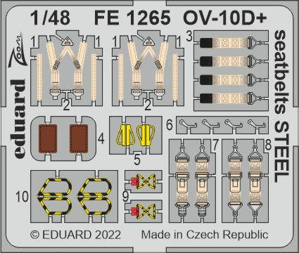 Eduard - 1/48 OV-10D+ Seatbelts STEEL (Color photo-etched)(for ICM) FE1265