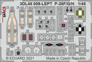 Eduard - 1/48 P-38G SPACE set (for Tamiya) 3DL48010