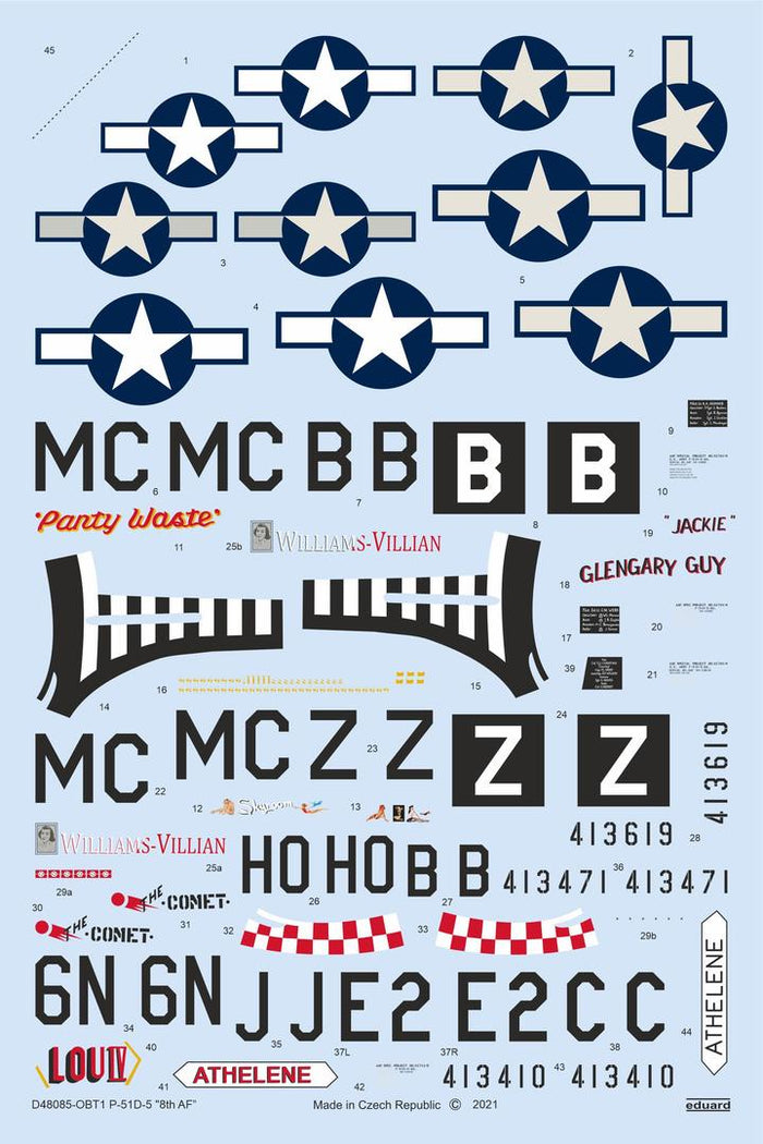 Eduard - 1/48 P-51D-5 "8th AF" Decal sheet (for Eduard) D48085