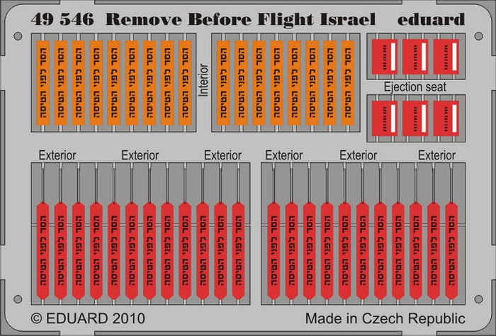 Eduard - 1/48 Remove Before Flight (Color Photo-etch) - Israel 49546