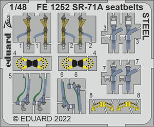 Eduard - 1/48 SR-71A Seatbelts STEEL (Color Photo-etch) (for Revell) FE1252