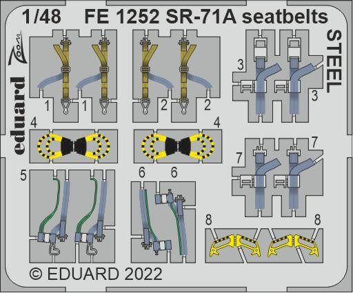 Eduard - 1/48 SR-71A Seatbelts STEEL (Color Photo-etch) (for Revell) FE1252