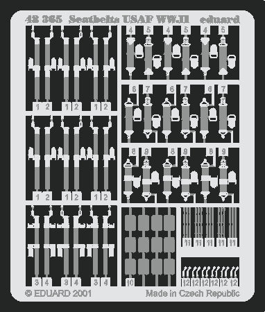 Eduard - 1/48 Seatbelts USAF WWII (Photo-etched) 48365