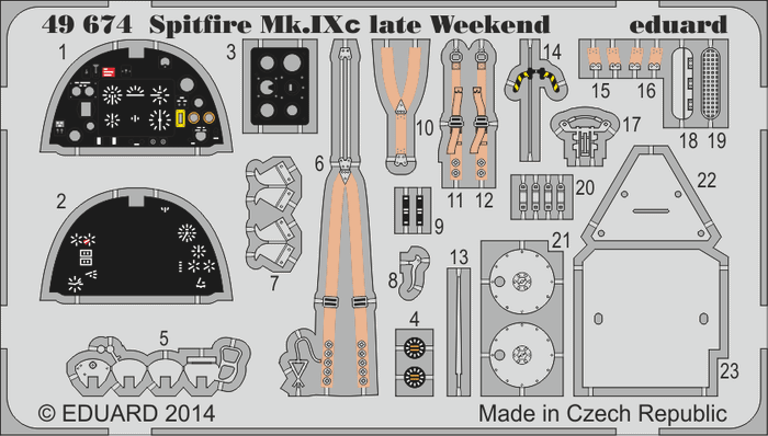Eduard - 1/48 Spitfire MK.IXc Late Weekend (Colour Photo-etch) (for Eduard) 49674