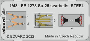 Eduard - 1/48 Su-25 Seatbelts STEEL (Color photo-etched)(for Zvezda) FE1278