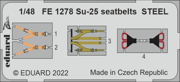 Eduard - 1/48 Su-25 Seatbelts STEEL (Color photo-etched)(for Zvezda) FE1278