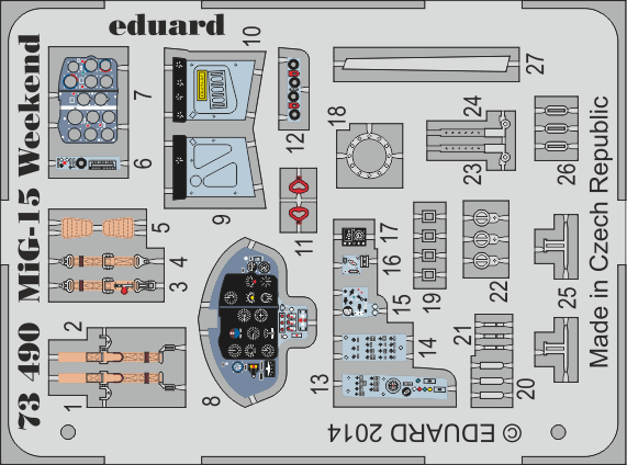 Eduard - 1/72 MiG-15 Weekend (Color photo-etched)(for Eduard) 73490
