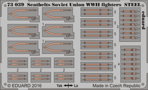 Eduard - 1/72 Seatbelts Soviet Union WWII Fighters STEEL (Photo-etch) 73039