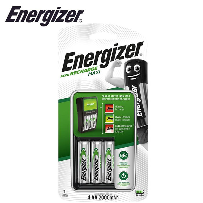 Energizer - Maxi Charger w/ 4 x AA 2000mah Batteries