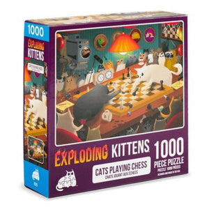Exploding Kittens Puzzle - Cats Playing Chess (1000pcs)