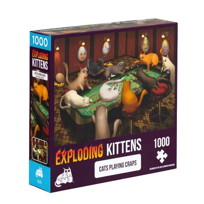 Exploding Kittens Puzzle - Cats playing Cards (1000pcs)