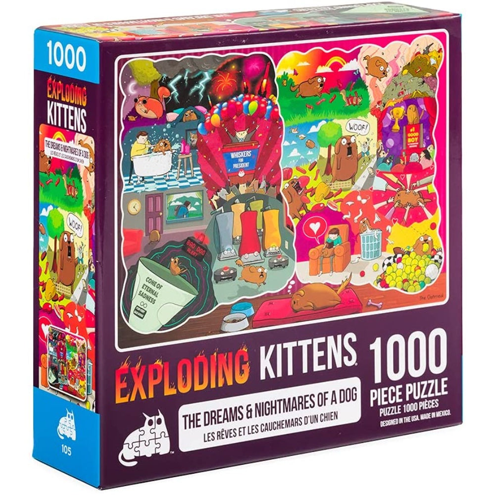 Exploding Kittens Puzzle - The Dreams & Nightmares of a Dog (1000pcs ...