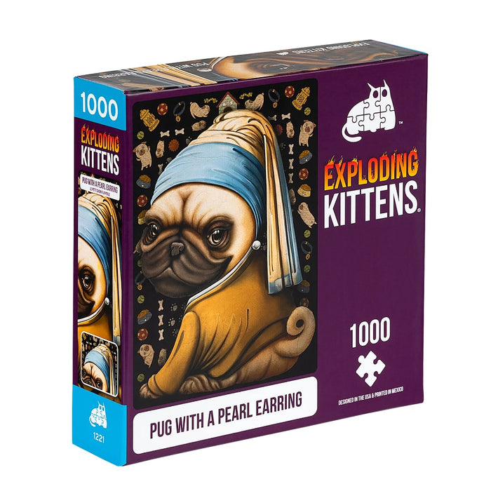 Exploding Kittens Puzzle - Pug with Pearl Earring (1000pcs)