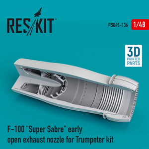 Reskit - 1/48 F-100 "Super Sabre" Early Open Exhaust Nozzle for Trumpeter kit (RSU48-0136)