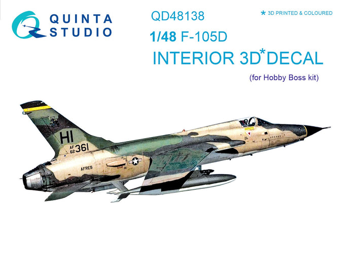 Quinta Studio QD48138 - 1/48 F-105D 3D-Printed & Coloured Interior (for HobbyBoss kit)