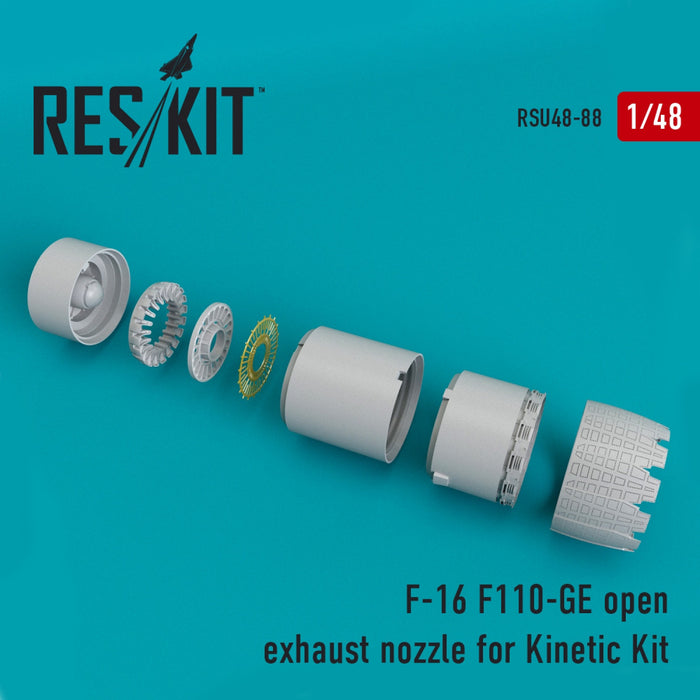 Reskit - 1/48 F-16 (F110-GE) Open Exhaust Nozzle for Kinetic Kit   (RSU48-0088)
