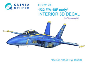 Quinta Studio QD32123 - 1/32 F/A-18F early 3D-Printed & Coloured Interior (for Trumpeter kit)