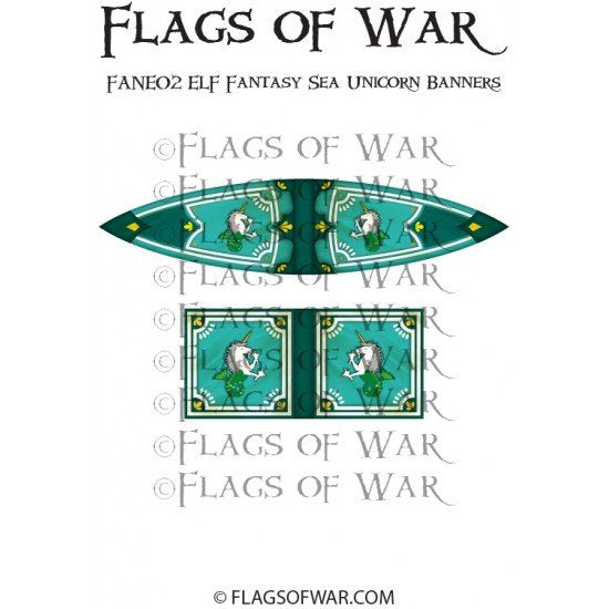 Flags of War - ELF Fantasy Sea Unicorn Banners