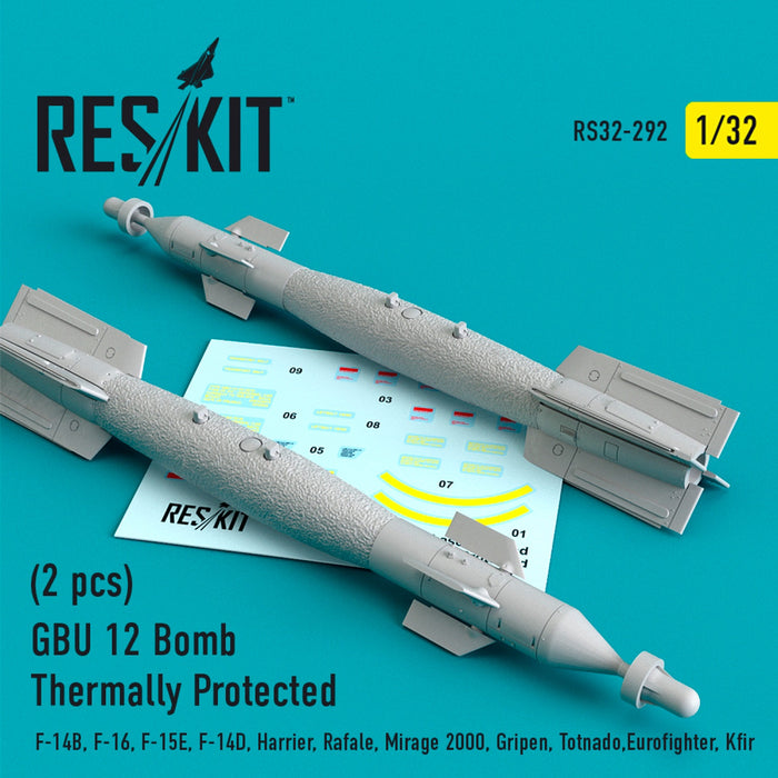 Reskit - 1/32 GBU 12 Bomb Thermally Protected (2 pcs) (RS32-0292)