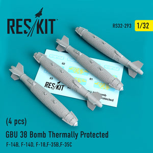 Reskit - 1/32 GBU 38 Bomb Thermally Protected (4 pcs)  (RS32-0293)