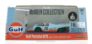 Greenlight - 1/43 Porsche 917k Gulf 1970 (w/ Racing Figure Steve Mcqueen)